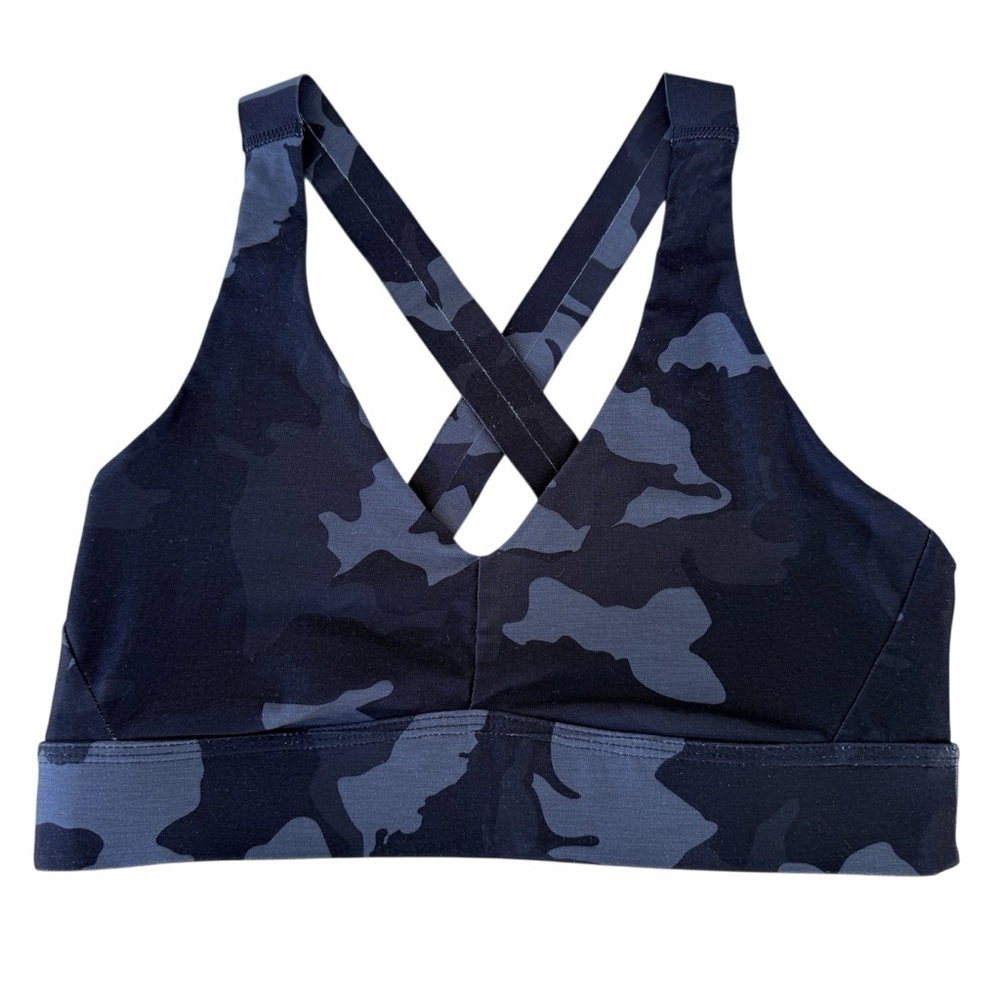 PrAna Black and Gray Camo Crossback Sports Bra Sz Small Sustainable